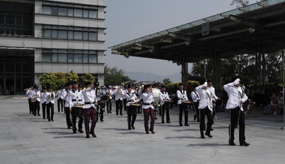 The Immigration Band plays various songs for the visitors on the Immigration Service Institute of Training and Development Open Day today (July 31).