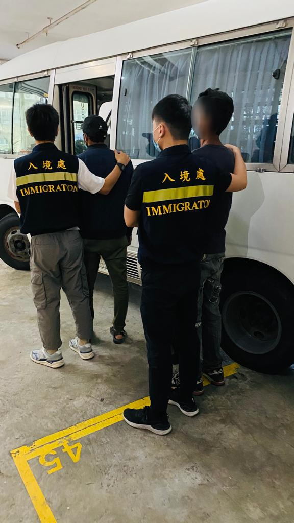 Photo shows suspected illegal workers arrested during the operations.