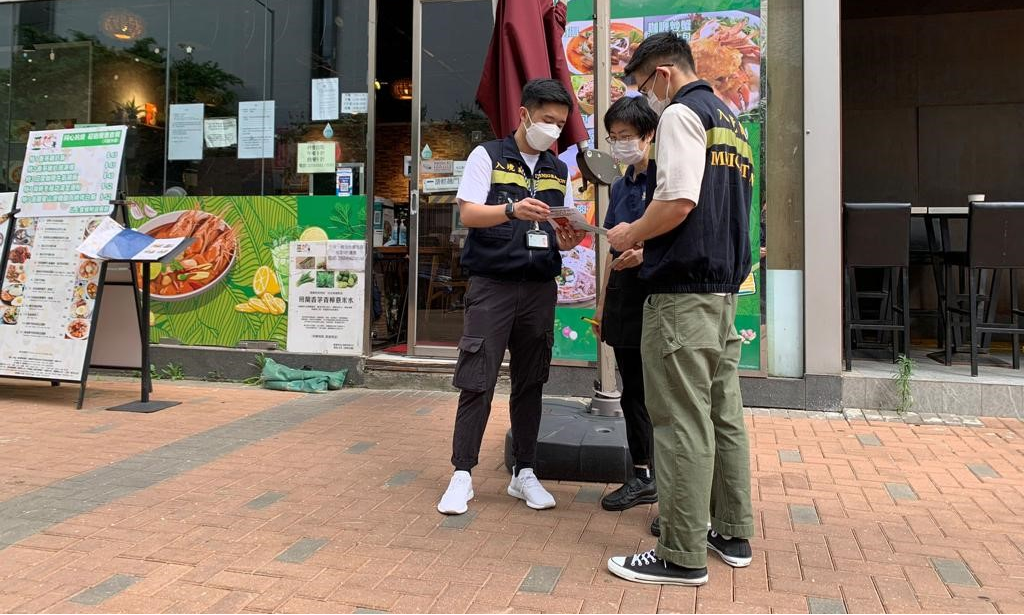 Photo shows suspected illegal workers arrested during the operations.