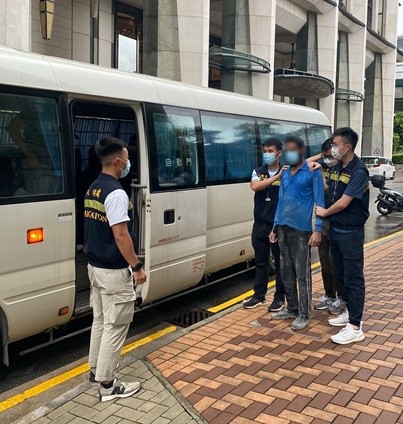 Photo shows suspected illegal workers arrested during the operations.