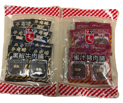 黑椒牛肉脯或蜜汁猪肉脯