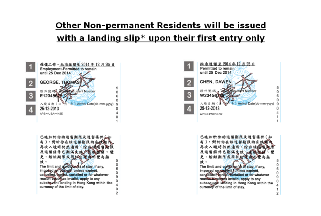 Front side of landing slip