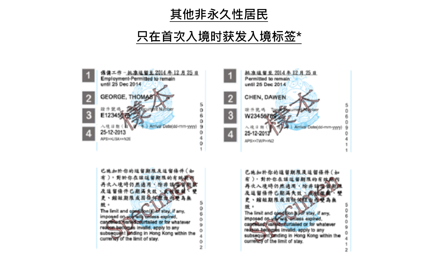 入境标签正面