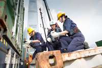 The Ship Searching Unit conducts spot checks on vessels in Hong Kong waters to combat illicit immigration activities.