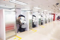 The self-service kiosks at the Immigration Headquarters