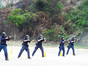 Immigration service staff responsible for the operation of the CIC receiving tactical training.