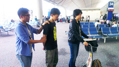 Immigration investigators conducting interdiction exercises at the Hong Kong International Airport.