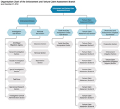 Organisation Chart of the Enforcement and Torture Claim Assessment Branch