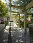 A diversified range of trees, plants and flowers are displayed at the covered walkway of Prosperity Villa.