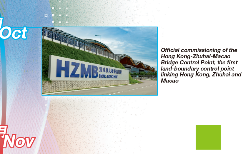 Official commissioning of the Hong Kong-Zhuhai-Macao Bridge Control Point, the first land-boundary control point linking Hong Kong, Zhuhai and Macao