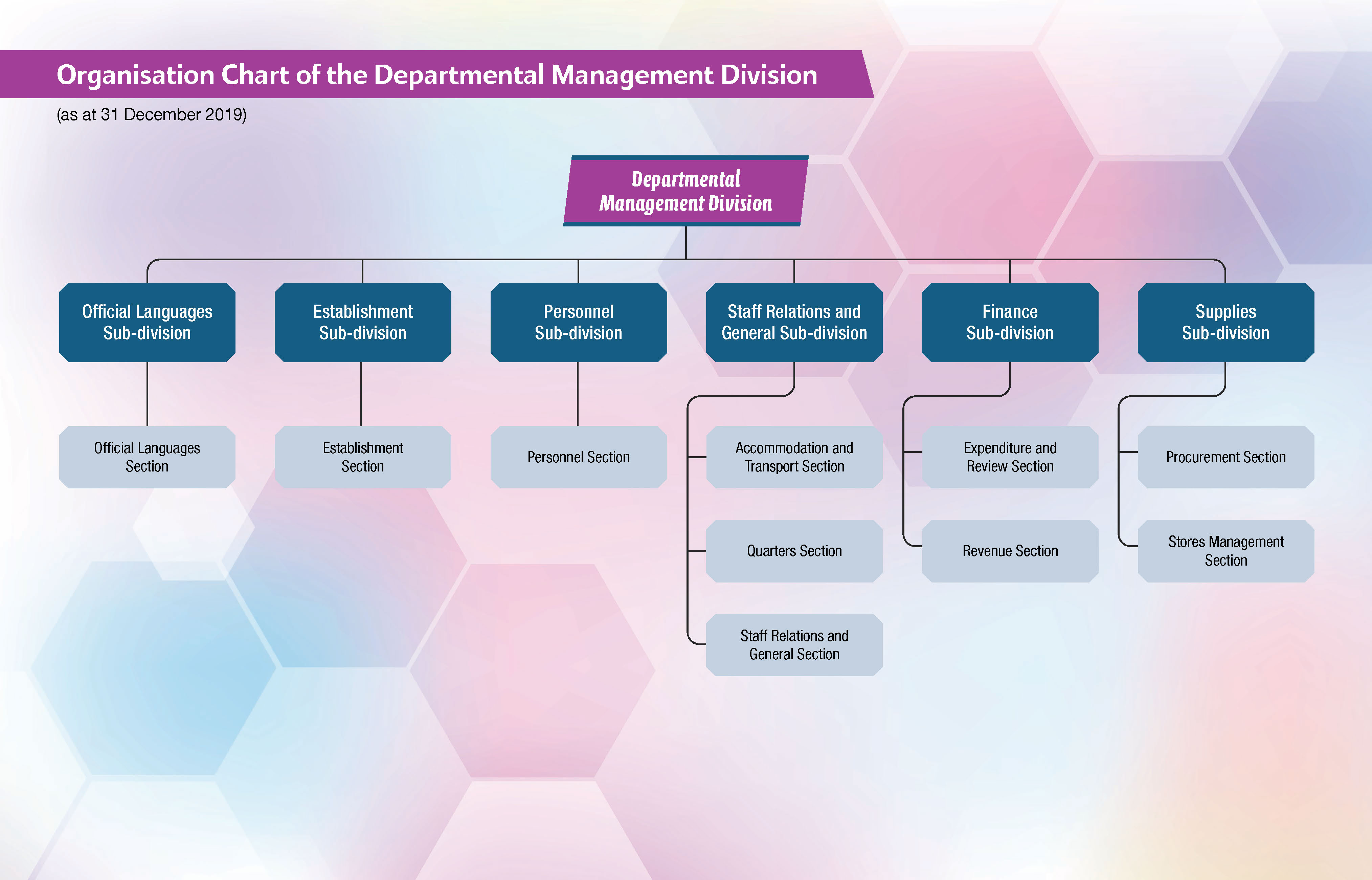 Organisation Chart of the Departmental Management Division