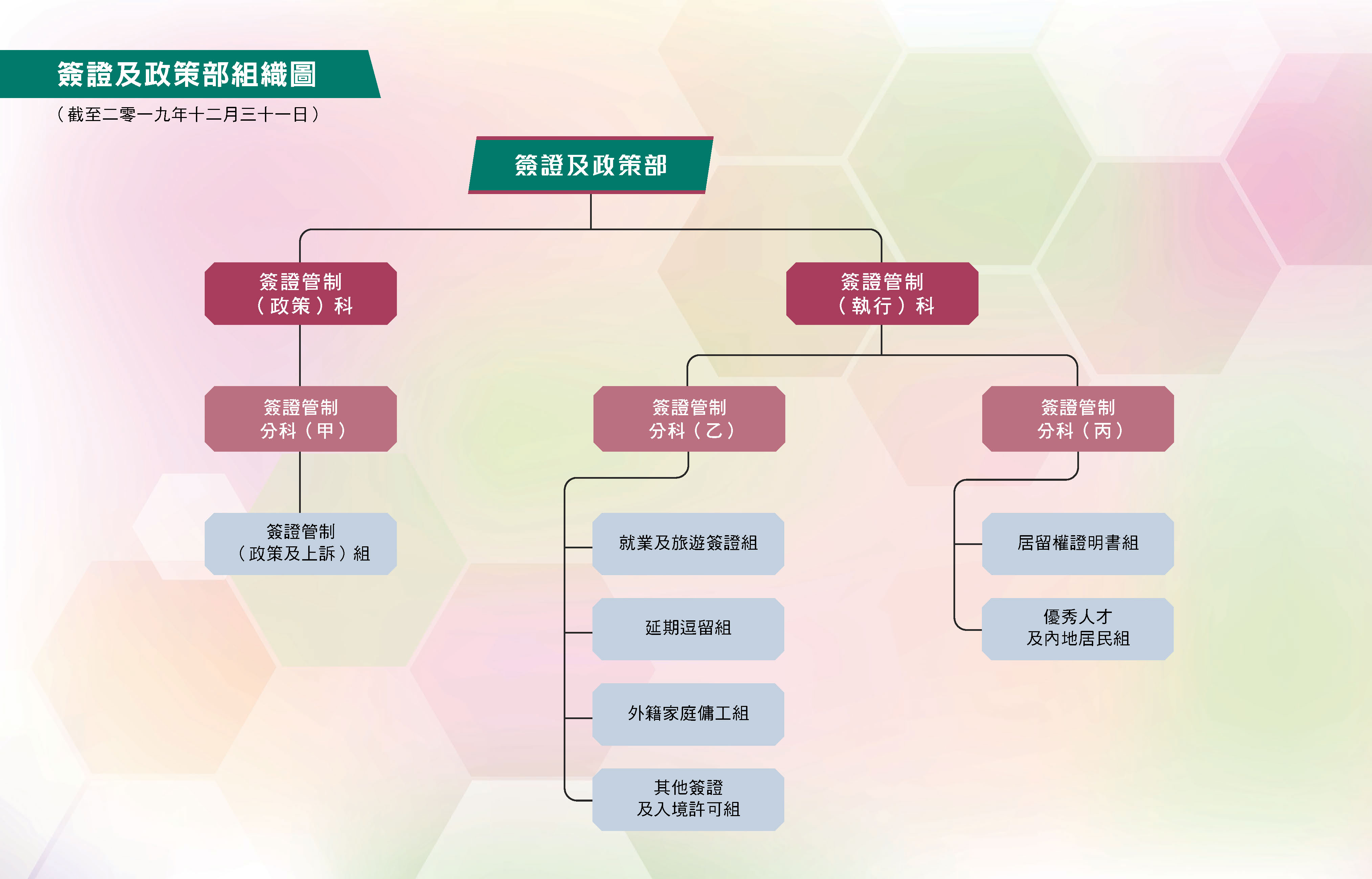 簽證及政策部組織圖