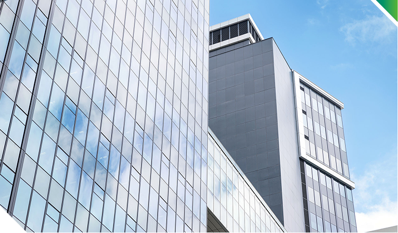 The facade of the headquarters incorporates multiple features to enhance indoor natural lighting, mitigate glare impact and improve visual comfort while increasing energy efficiency.